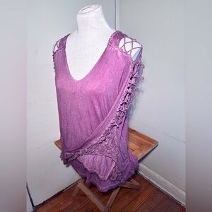 Indigo Thread Co Lace Sleeve Top